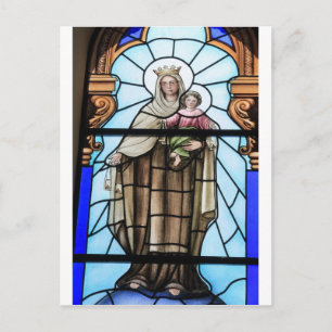 Maagd Maria baby Jezus Christus gekleurd glas Briefkaart