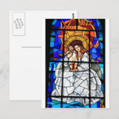Maagd Maria baby Jezus Christus gekleurd glas Briefkaart (Voorkant / Achterkant)