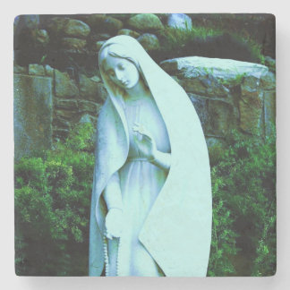 Maagd Maria Beeld Blauw Stenen Onderzetter