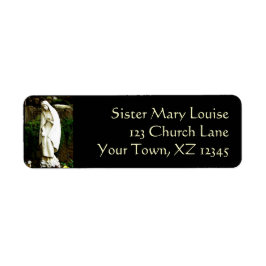 Maagd Maria-beeld Etiket