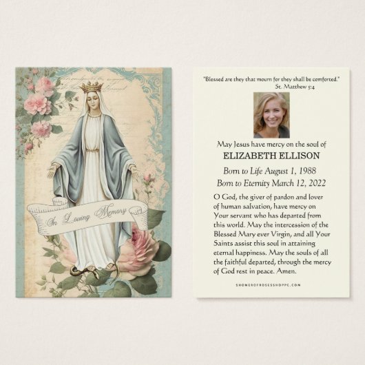  Maagd Maria Begrafenis Gebed Visitekaartje (Voorkant /achterkant)