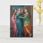 Maagd Maria Bezoek aan St. Elizabeth Religious Kaart (Gele Bloem)