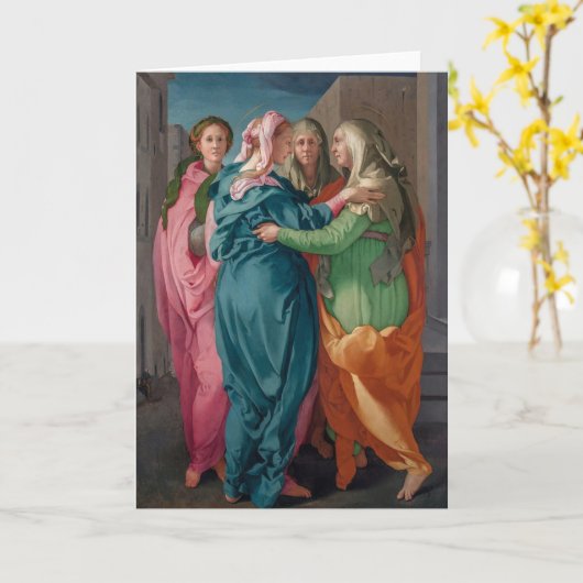 Maagd Maria Bezoek aan St. Elizabeth Religious Kaart (Gele Bloem)
