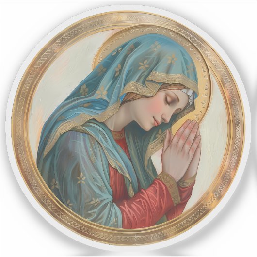 Maagd Maria biddend rooms-katholiek vinyl Sticker (Voorkant)