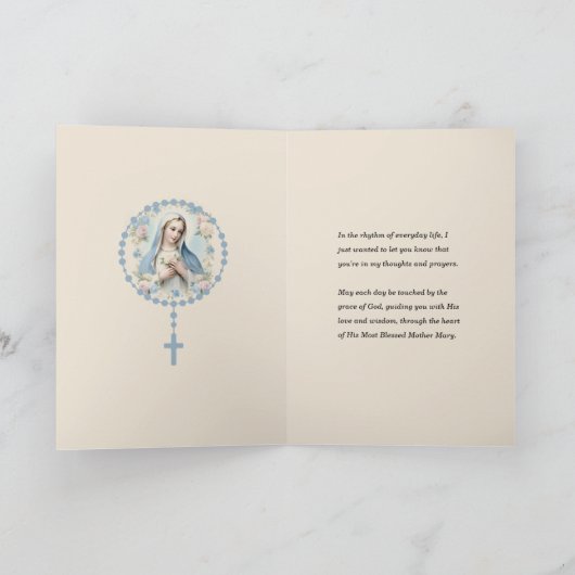 Maagd Maria Bloemen Denken aan je Gebed Kaart (Binnen)