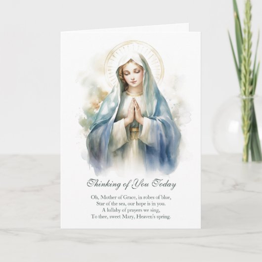 Maagd Maria Bloemen Denken aan je Gebed Kaart (Voorkant)
