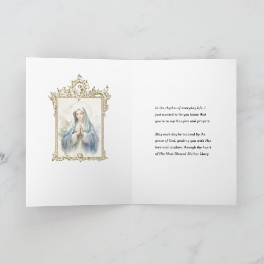 Maagd Maria Bloemen Denken aan je Gebed Kaart (Binnen)