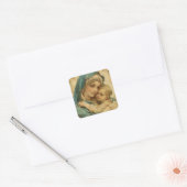  Maagd Maria Bloemengoud Katholiek Vierkante Sticker (Envelop)