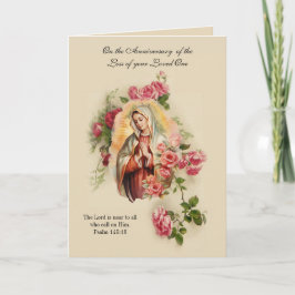 Maagd Maria Bloemrijke Sterfdag Herdenking Geliefd Kaart