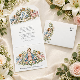 Maagd Maria Cherubs Ave Maria Katholieke Gebed All In One Uitnodiging