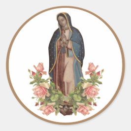 Maagd Maria de Guadalupe Rozen Ronde Sticker