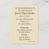 Maagd Maria Doopherdenking Heilige Kaart Visitekaartje (Achterkant)