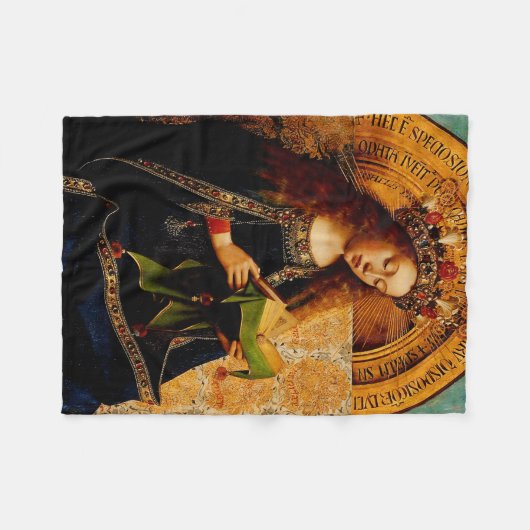 Maagd Maria door Jan van Eyck Fleece Deken (Voorkant (Horizontaal))