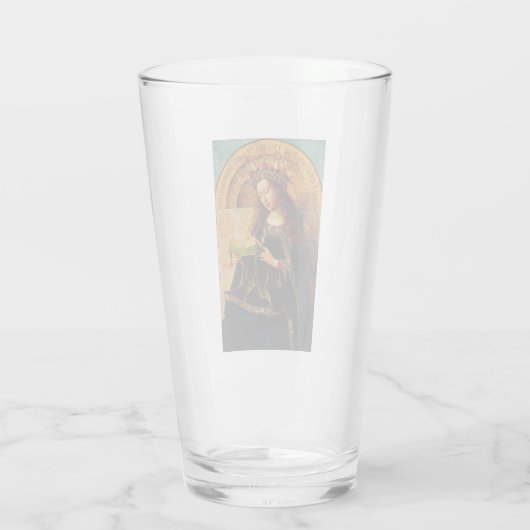 Maagd Maria door Jan van Eyck Glas (Achterkant)