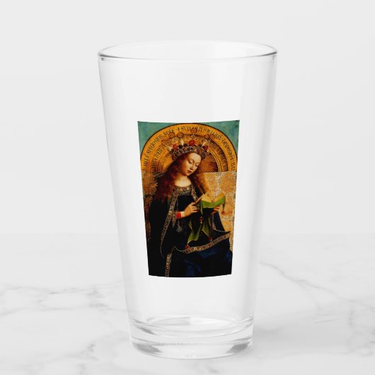 Maagd Maria door Jan van Eyck Glas (Voorkant)