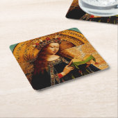 Maagd Maria door Jan van Eyck Kartonnen Onderzetters (Schuin)