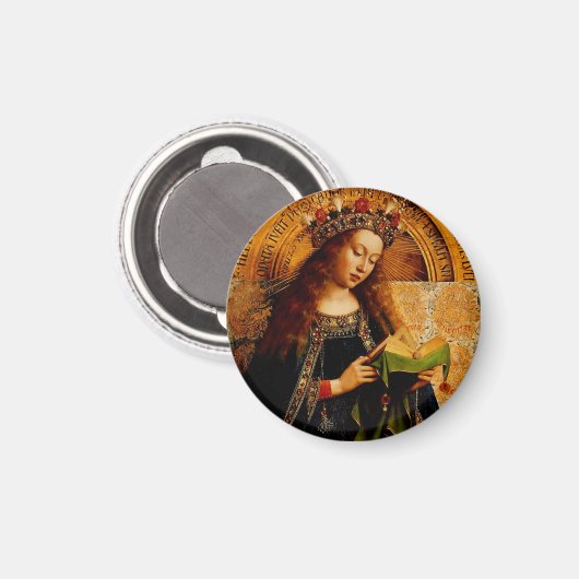 Maagd Maria door Jan van Eyck Magneet (Voorkant / Achterkant)