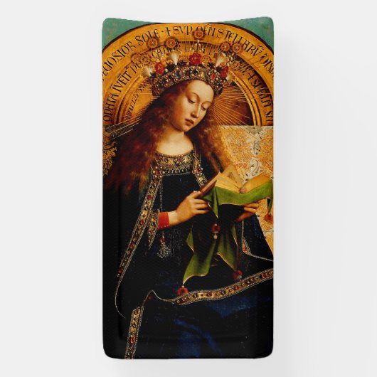 Maagd Maria door Jan van Eyck Spandoek (Verticaal)