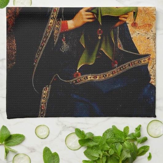 Maagd Maria door Jan van Eyck Theedoek (Gevouwen)