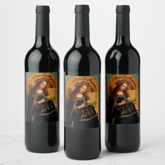 Maagd Maria door Jan van Eyck Wijn Etiket (Flessen)