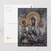 Maagd Maria Drie-Handen Icoon Religieus Briefkaart (Voorkant / Achterkant)