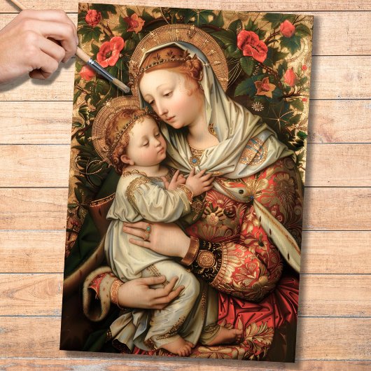 Maagd Maria en Baby Jesus 2 Decoupage papier