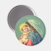 Maagd Maria en Baby Jesus | Religieus Christelijk Magneet (Voorkant / Achterkant)
