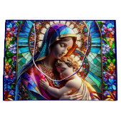 Maagd Maria en Baby Jezus Glas in lood Groot Cadeauzakje (Voorkant)