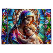 Maagd Maria en Baby Jezus Glas in lood Groot Cadeauzakje (Achterkant)