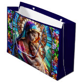 Maagd Maria en Baby Jezus Glas in lood Groot Cadeauzakje (Voorkant Gekanteld)