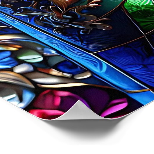 Maagd Maria en Baby Jezus Glas in lood Poster (Hoek)