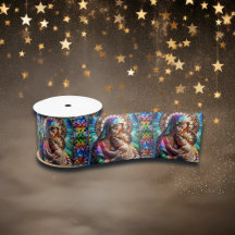 Maagd Maria en Baby Jezus Glas in lood