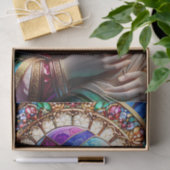 Maagd Maria en Baby Jezus Glas in lood Tissuepapier (Geschenk)