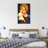 Maagd Maria en Baby Jezus Heilig Hart Canvas Afdruk (Insitu (Slaapkamer))
