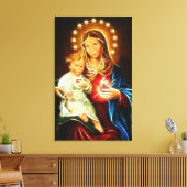 Maagd Maria en Baby Jezus Heilig Hart Canvas Afdruk (Insitu (Woonkamer))