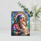Maagd Maria en Baby Jezus | Kerst van de godsdiens Briefkaart (Staand voorkant)