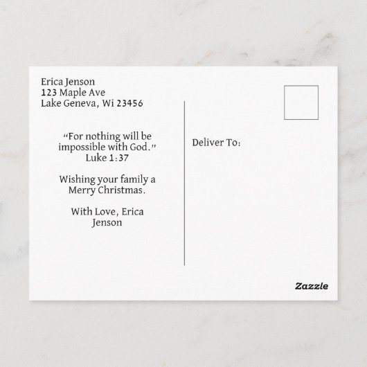 Maagd Maria en Baby Jezus | Kerst van de godsdiens Briefkaart (Achterkant)