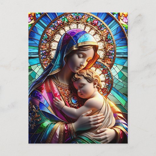 Maagd Maria en Baby Jezus | Kerst van de godsdiens Briefkaart (Voorkant)