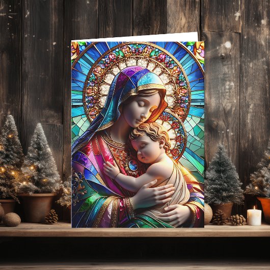 Maagd Maria en Baby Jezus | Kerst van de godsdiens Kaart