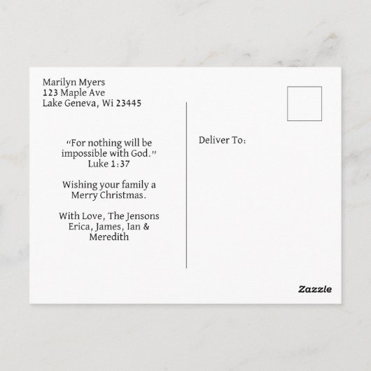 Maagd Maria en Baby Jezus | mozaïekbeeld Briefkaart (Achterkant)