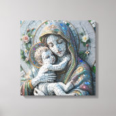 Maagd Maria en Baby Jezus | mozaïekbeeld Canvas Afdruk (Voorkant)