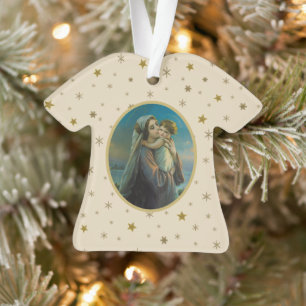 Maagd Maria en Baby Jezus op sterrenachtergrond Ornament