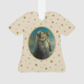 Maagd Maria en Baby Jezus op sterrenachtergrond Ornament (achterkant)