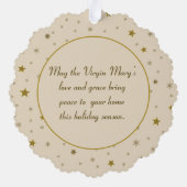 Maagd Maria en Baby Jezus op sterrenachtergrond Ornament Kaart (Achterkant)