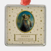 Maagd Maria en Baby Jezus op sterrenkerstmis Metalen Ornament (Voorkant)