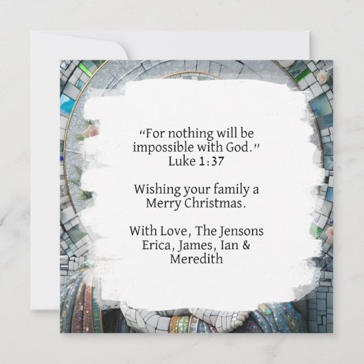 Maagd Maria en Baby Jezus | religieus mozaïek Kaart (Achterkant)