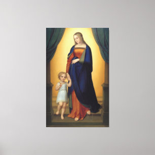 Maagd Maria en de Baby Jesus Religious Canvas Afdruk