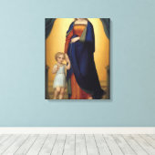 Maagd Maria en de Baby Jesus Religious Canvas Afdruk (Insitu (Houten vloer))