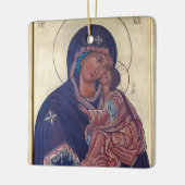 Maagd Maria en het Christus Kind Icoon Keramisch Ornament (Links)
