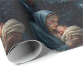 Maagd Maria en Jezus Christus Kerstmis Geboorte Cadeaupapier (Rol Hoek)